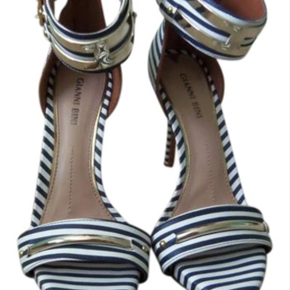 Gianni Bini  White / Blue / Gold Lilliana Striped